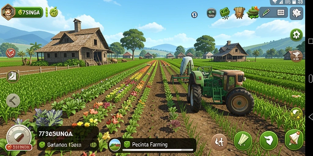 Tampilan gameplay <strong>77SINGA</strong> yang menarik dan interaktif di dunia pertanian.