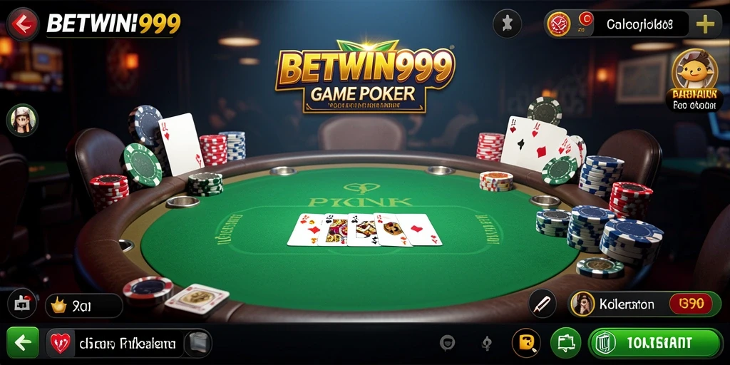 Screenshot utama BETWIN999 menampilkan aksi seru permainan Poker.