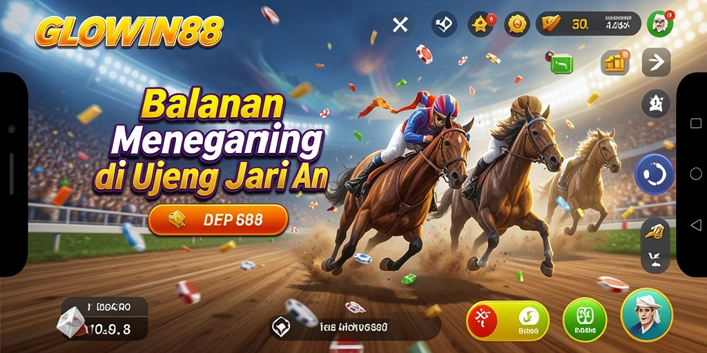 Tangkapan layar GLOWIN88 menunjukkan aksi balapan yang mendebarkan.