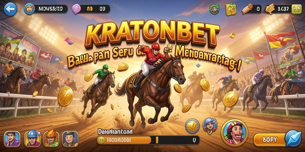 Screenshot gameplay KRATONBET yang mendebarkan dalam balapan.