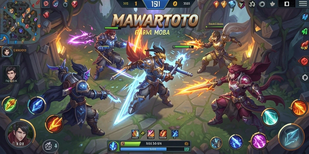 Tampilan gameplay MOBA seru di MAWARTOTO