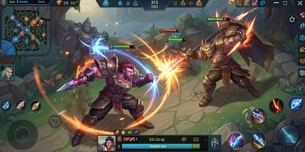 Screenshot gameplay dari SD107 yang menunjukkan aksi penuh strategi.