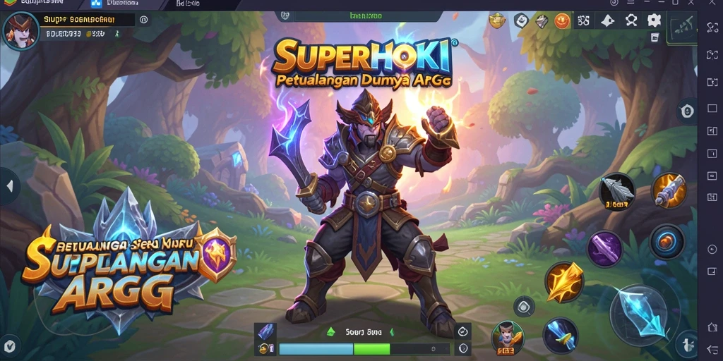 Tampilan gameplay mendebarkan dari SUPERHOKI dengan karakter dan monster berinteraksi.