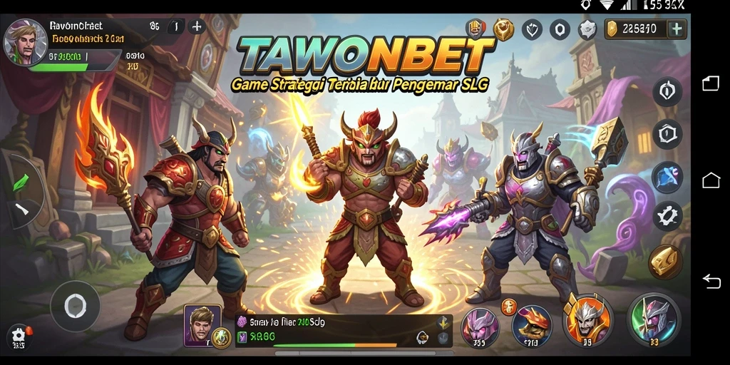 Tampilan screenshot utama TAWONBET menampilkan aksi strategi yang intens.