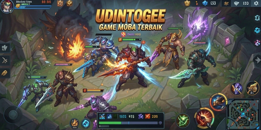 Tangkapan layar gameplay <strong>UDINTOGEL</strong> yang menampilkan aksi pertempuran tim.