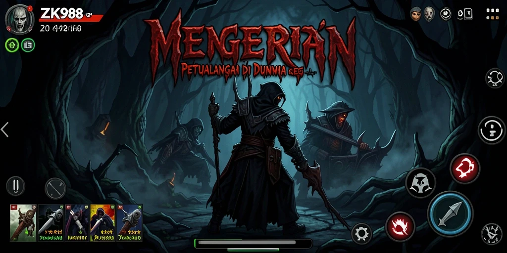 Tangkapan layar gameplay ZK988 yang menampilkan ketegangan dan kegelapan.